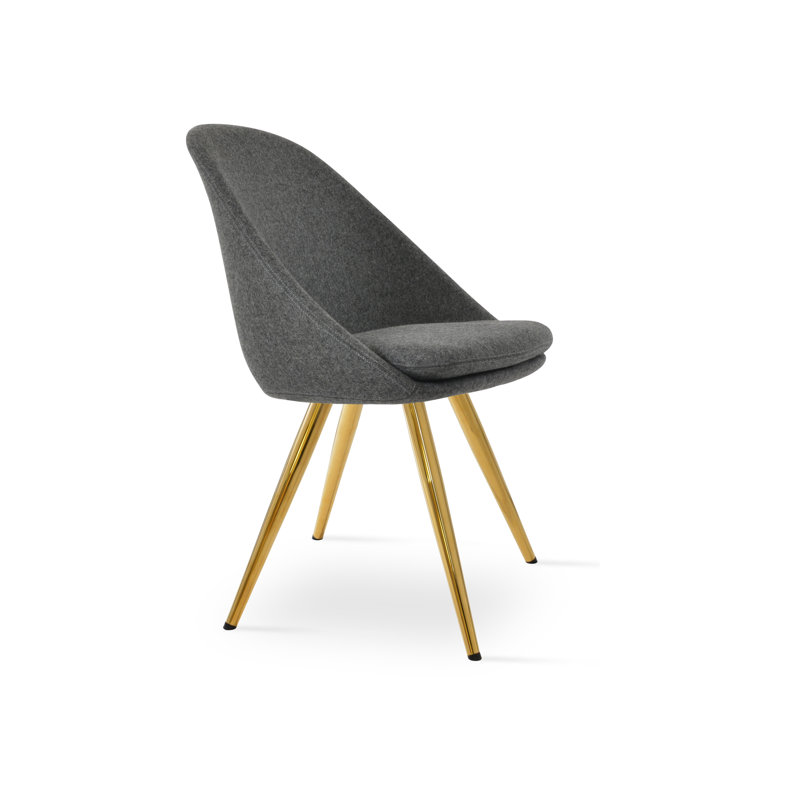 Chaise d'appoint rembourrée argentée Avanos