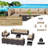 5-Person All-Weather Outdoor HDPE Rattan Sectional Sofa Set with Cushions and Wide Armrests-108607961