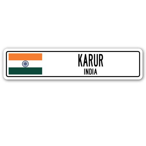 Panneau de signalisation en aluminium Karur, India, H 4 po x l 18 po x P 1 po
