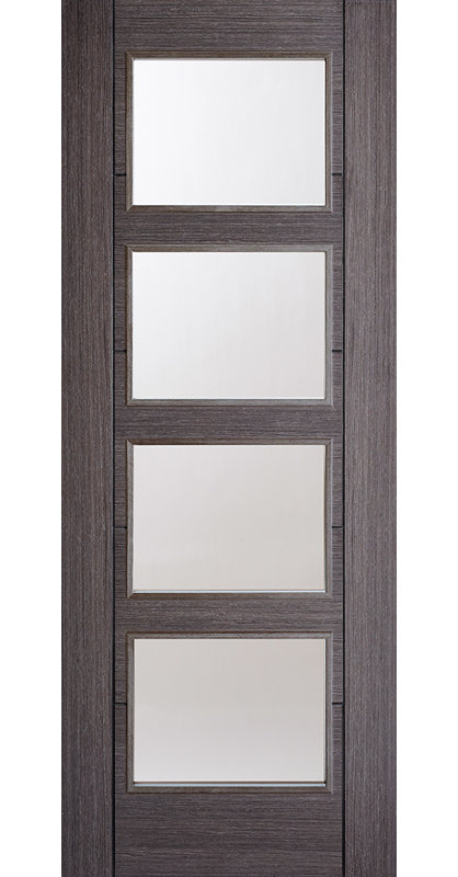 Vancouver Prefinished Ash Grey Glazed Internal Door, 198.1cm H x 68.6cm W x 3.5cm D