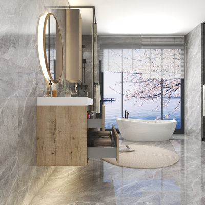 Ensemble de meuble-lavabo simple mural 42 po