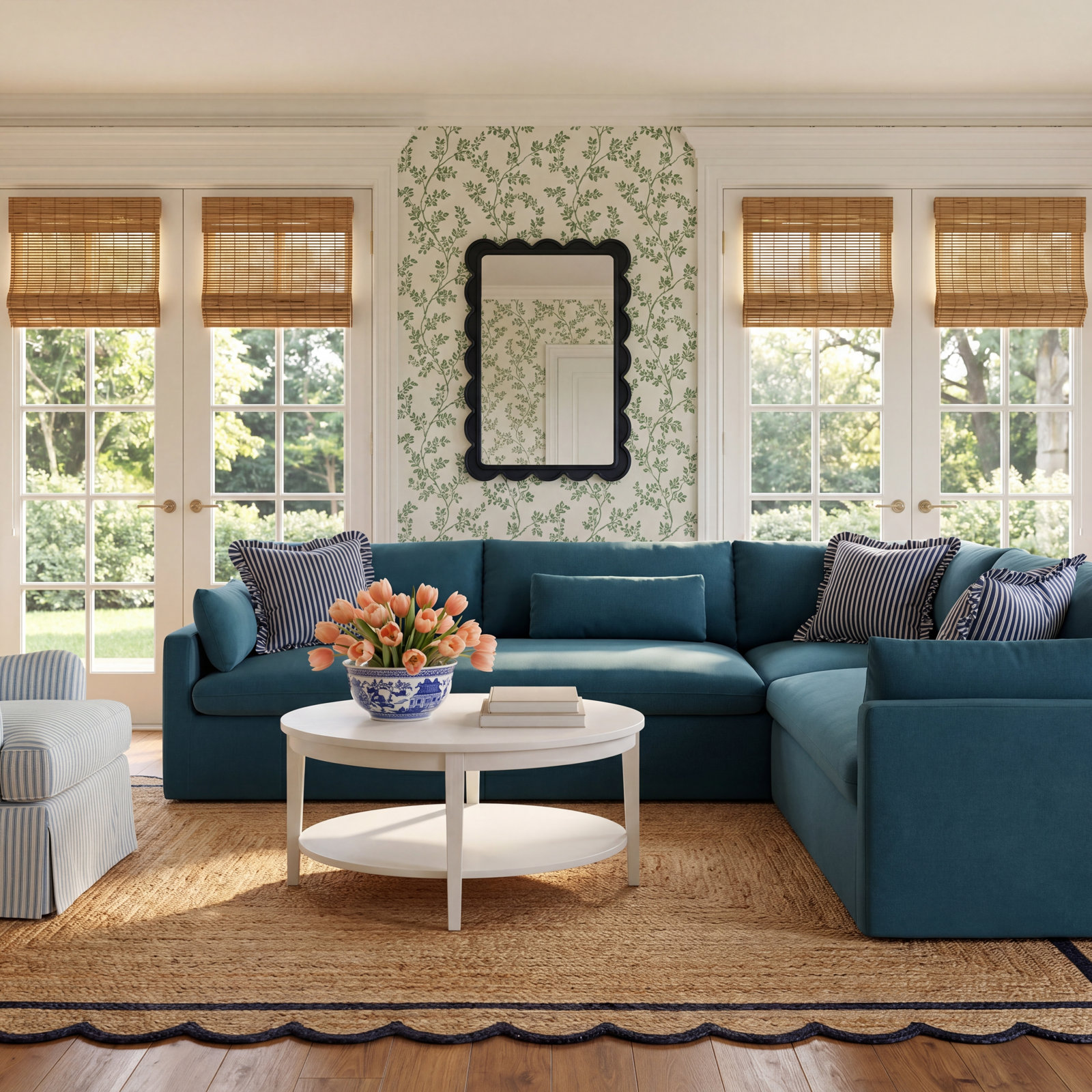 Luna L-Sectional, Bayou Midnight Canvas