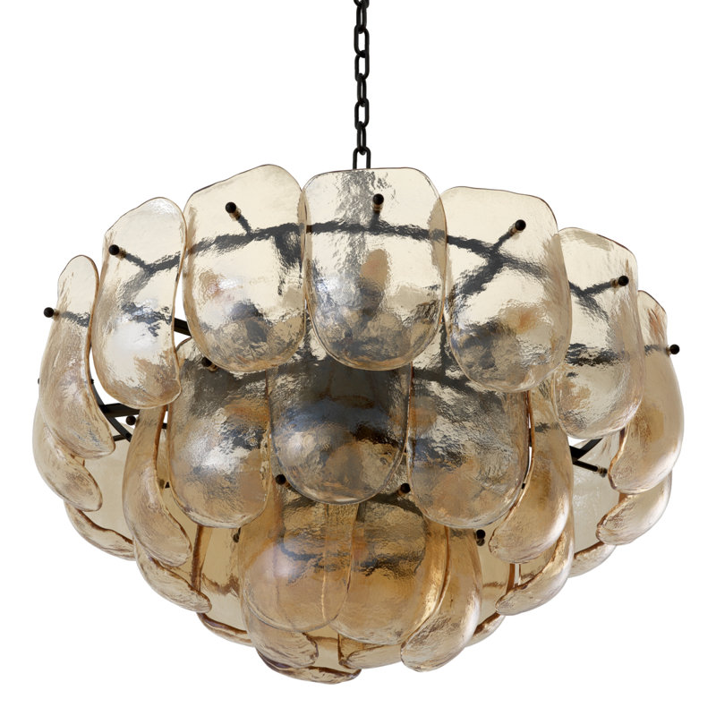 Chandelier Gustave Champagne Colored Glass, Champagne