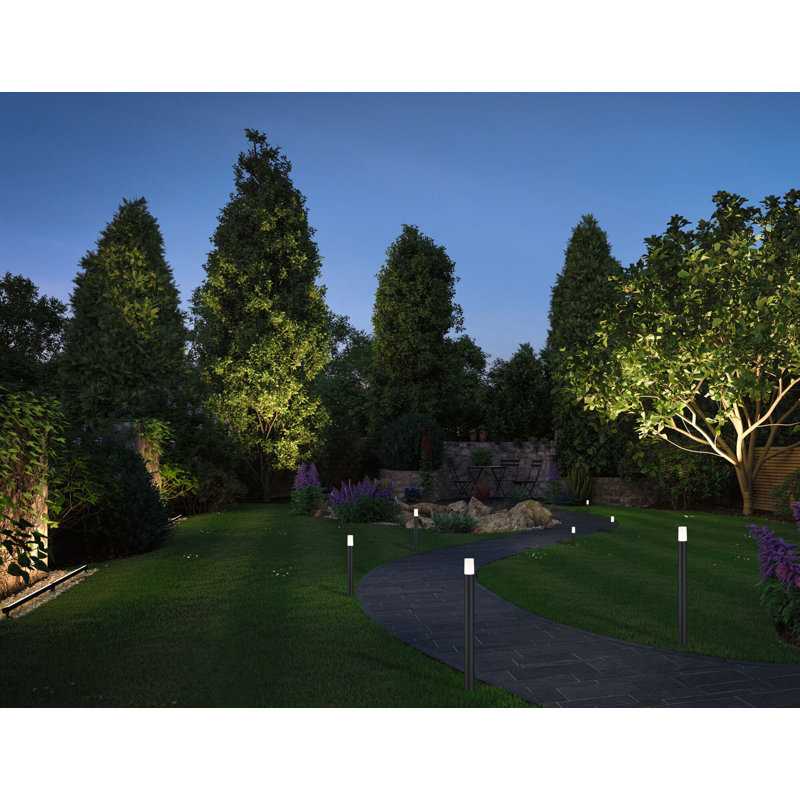 Flarea Integrated LED Metal Bollard Light, 20cm H x 4.5cm W x 4.5cm D