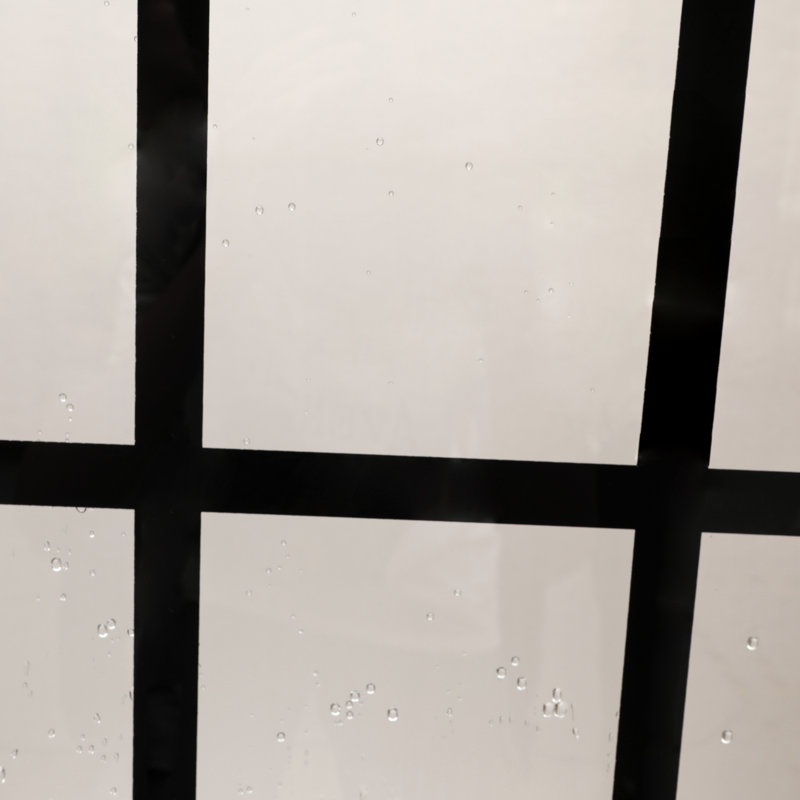 Porte de douche l 38 po x H 72 po, porte de douche fixe sans cadre, 5/16 po (8 mm), entrée ouverte, noir mat