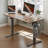 39.4” W Rustic Brown Electric Height Adjustable Standing Desk-118608221-118608222