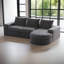 Canapé modulaire en L avec coussins réversibles et coussins de cou en L, aucun assemblage requis avec méridienne-420280160