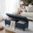 50.5" W Tufted Faux Leather Upholstered Storage Bench-1557305041