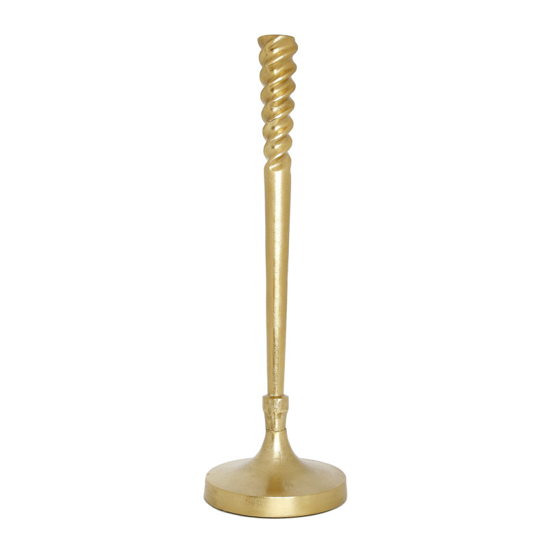 Metal Tabletop Candlestick, 19" H x 6" W x 6" D