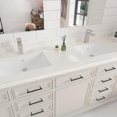 Brushed Nickel Single Hole Bathroom Sink Faucet, Handle Lever, Rust - , Non Splashing, & Modern Solid Brass, Easy Installation