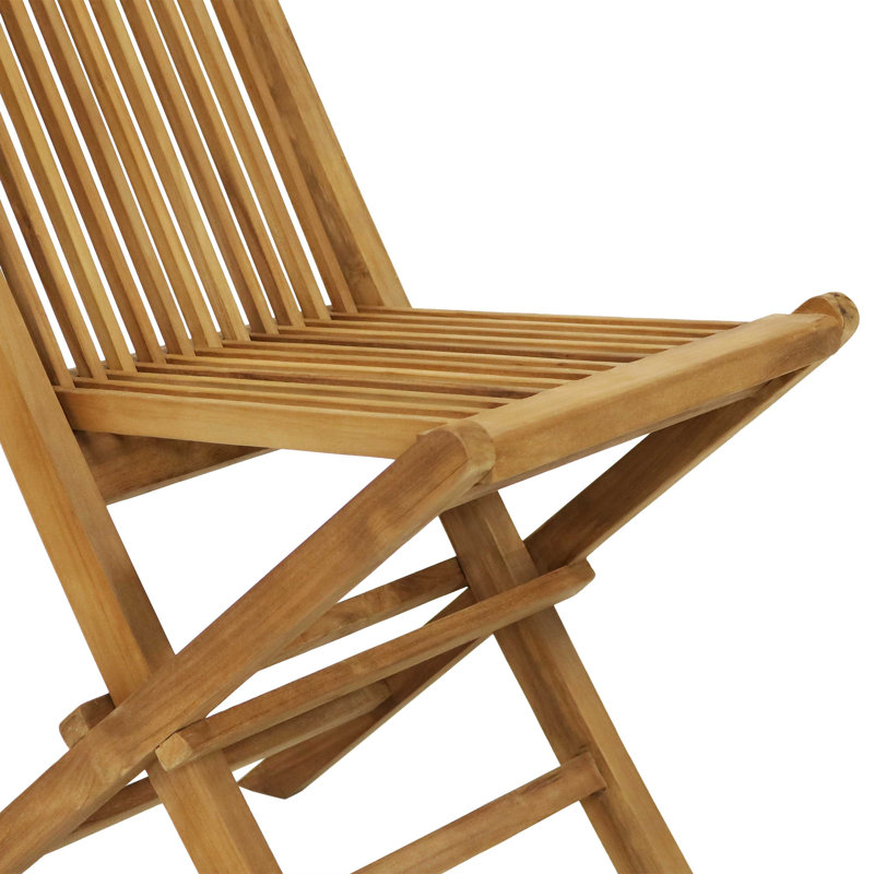 Chaise d'appoint de salle à manger pliante en bois de teck Heitman