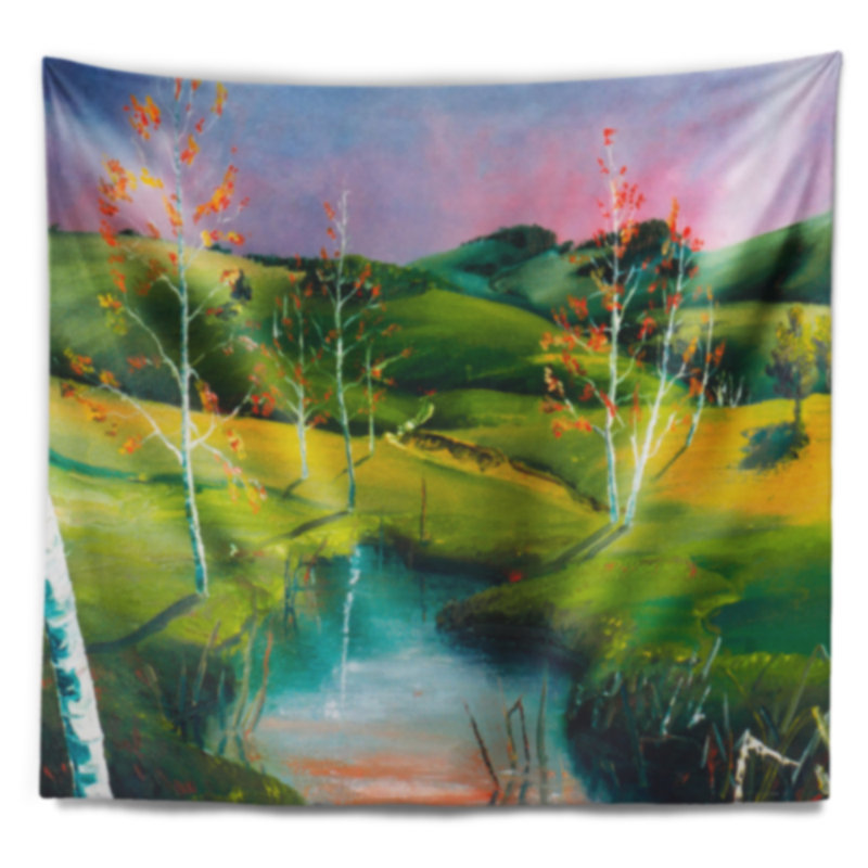 Tapisserie «Landscape Endless Green Pastures», H 32 po x l 39 po