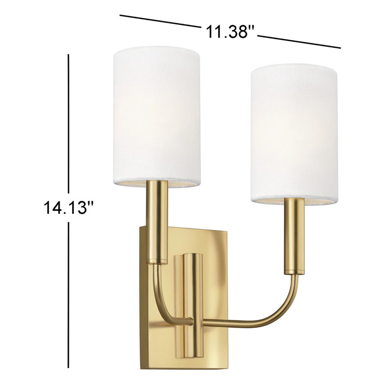 Brianna 2 - Light Candle Wall Light, Burnished Brass