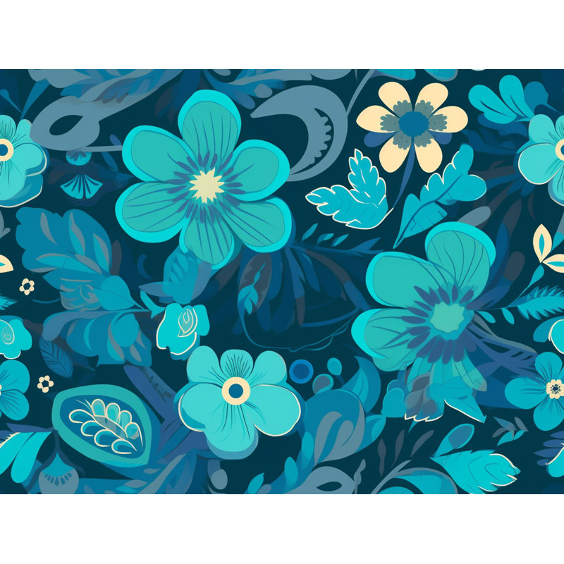 Machine Printed Comforter, Twin Extra Long Comforter, Blue Floral