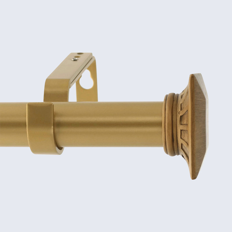 Tringle à rideaux simple réglable 1 po Zambrana, H 1 po x l 120 po x P 7 po, Doré brulé