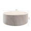 Table basse cylindrique en oxyde de magnésium au fini travertin clair 31,5 po de diamètre