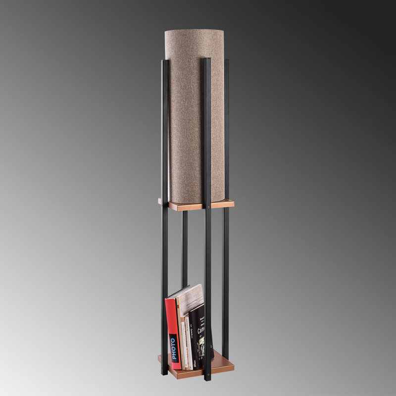 Lampe sur pied colonne 9,83 "Cawe, Brun, Bronze