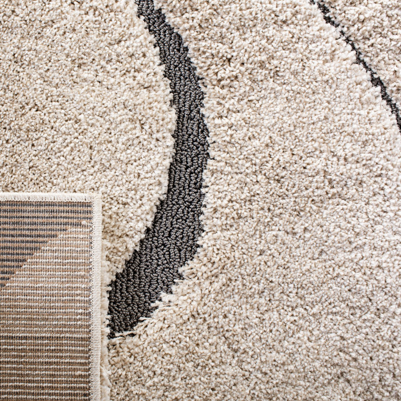 Tapis crème / gris Ashal, Tapis de couloir 2 pi 3 po x 13 pi
