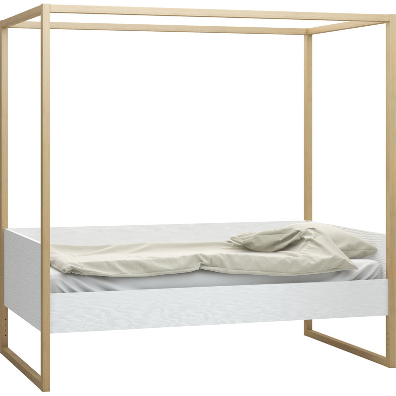 Reba European Single (90 x 200cm) Canopy Bed, White