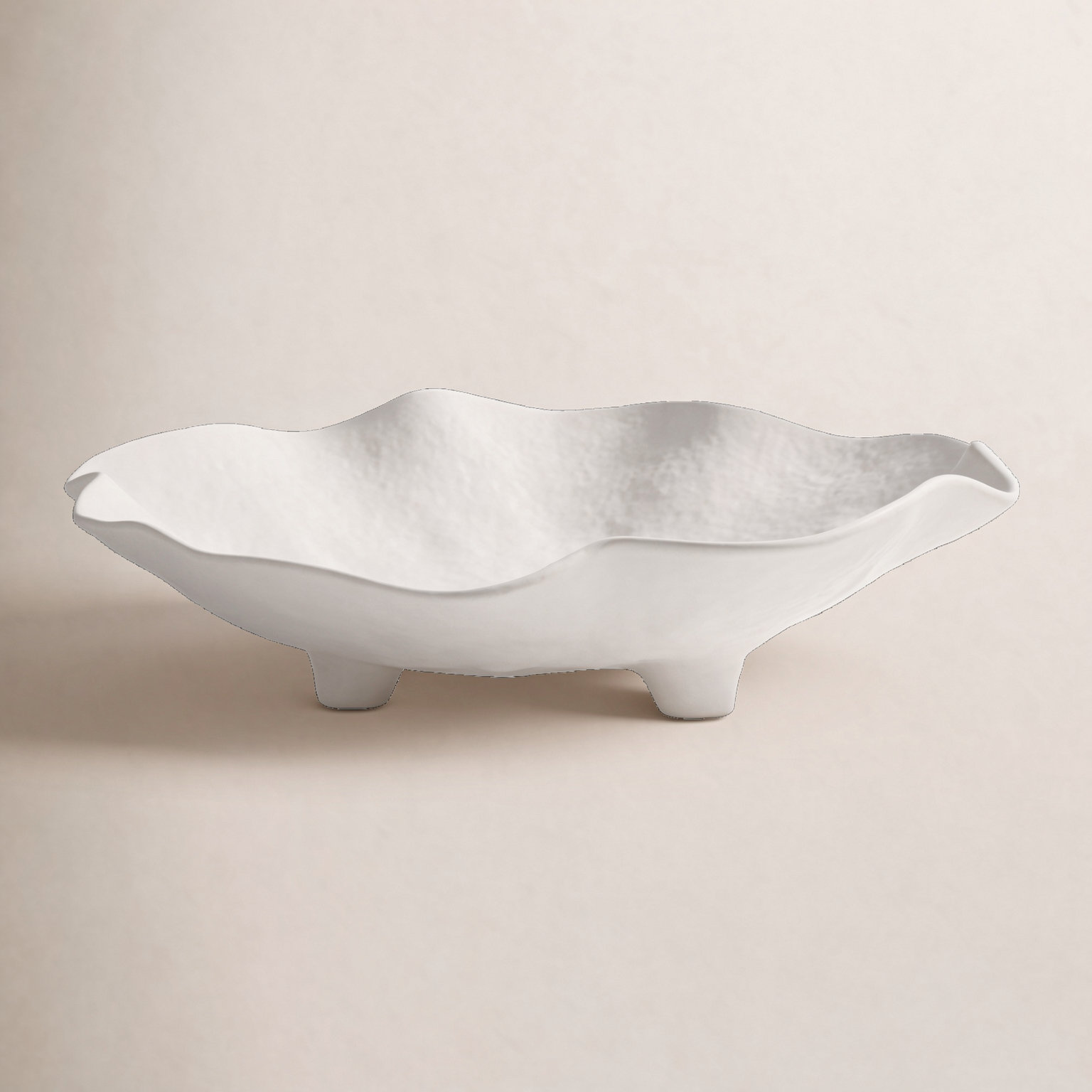 Alfresco Ceramic Round Wavy Bowl on Stand