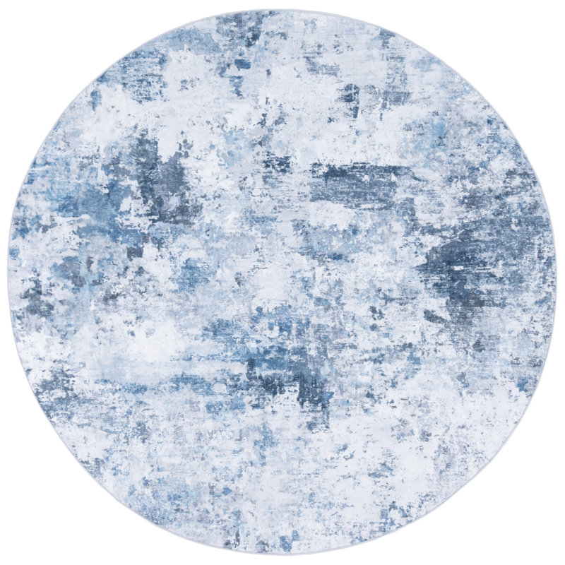 Allenna Monica Performance Machine Washable Abstract Rug, Round 6'