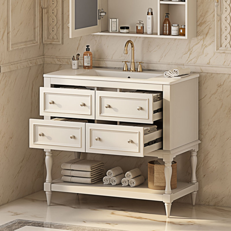 Ensemble de meuble-lavabo autoportant avec lavabo