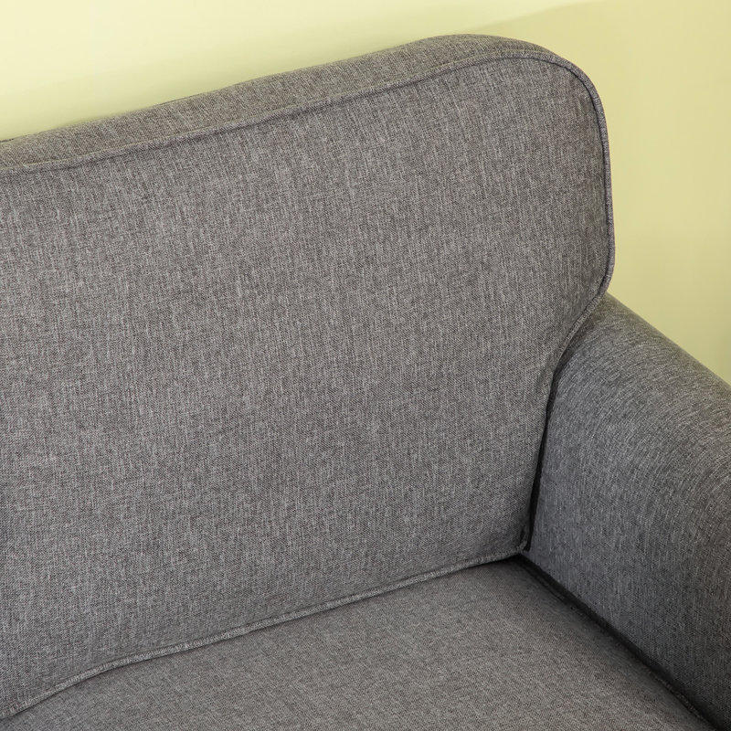 Canapé à accoudoirs roulés 80,9 po Laoise, Polyester gris