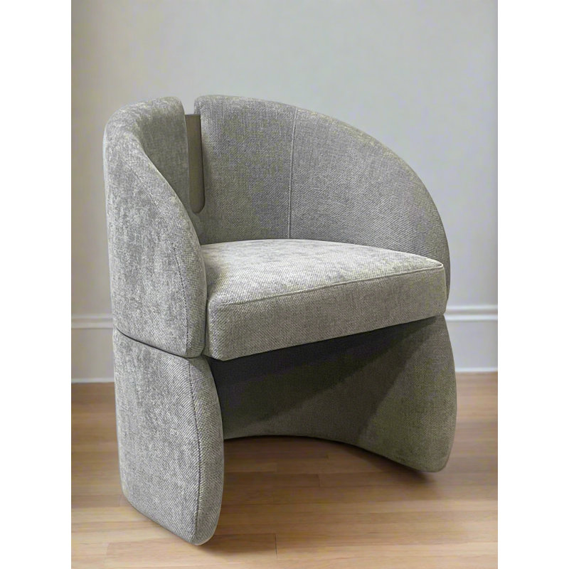 Fauteuil rembourré en velours Portledge, Gris