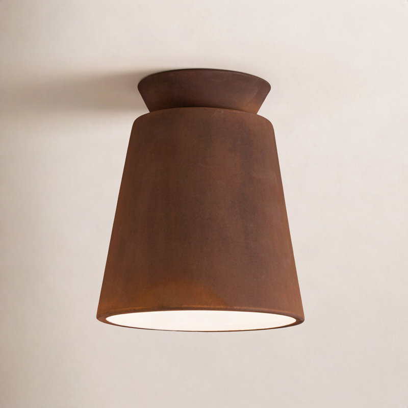 Logan Radiance - Trapezoid Ceramic Flush-Mount, Real Rust, Incandescent (Not Included)