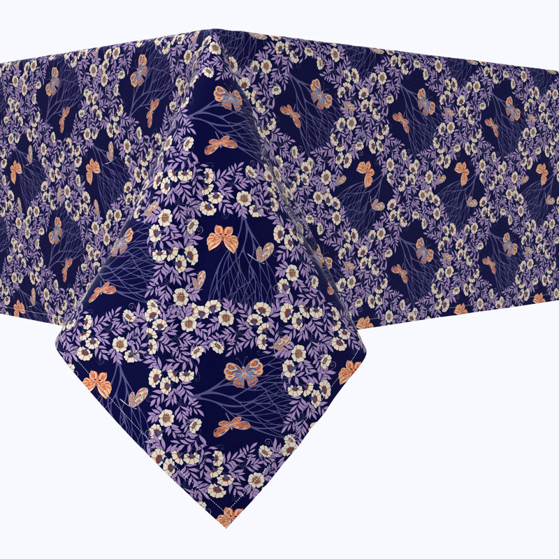 Rectangular Tablecloth, 100% Cotton, Floral 5, 120" x 52"
