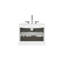 Meuble-lavabo mural blanc brillant de 61 cm (24 po) - Lavabo en céramique, 3 trous pour robinetterie, grand espace de rangement, design silencieux, salle de bain moderne, tiroir
