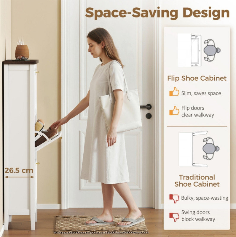 18 Pair Flip Down Shoe Storage