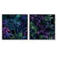 Bambou crépuscule vert et mauve motif tropical - ensemble de collage carré tropical-487754823-487754936