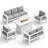 Brandtley 5 - Person Sofa Seating Group with Cushions and 55" Fire Pit Table-94618691