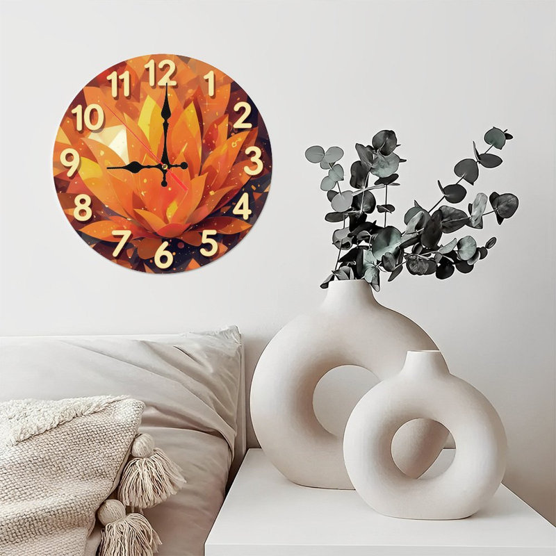 Horloge de lotus orange
