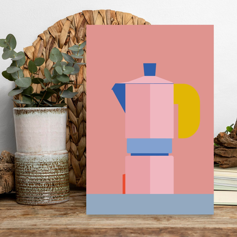 Art mural abstrait rose et coloré, art contemporain, H 18 po x l 12 po