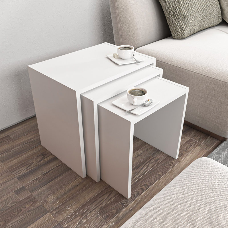 Sidonija Coffee Table, White Top/White Base