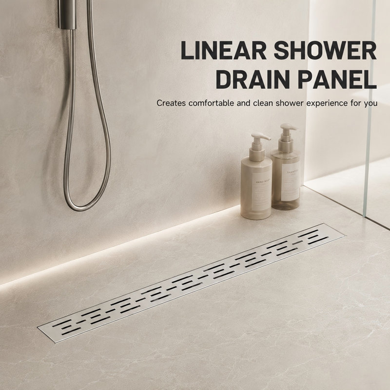 Majesta 32" Brushed Nickel linear grid drain, Brushed Nickel