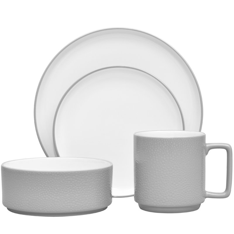 Noritake Colortex Stone 4-Piece Place Setting, Service for 1, Gray