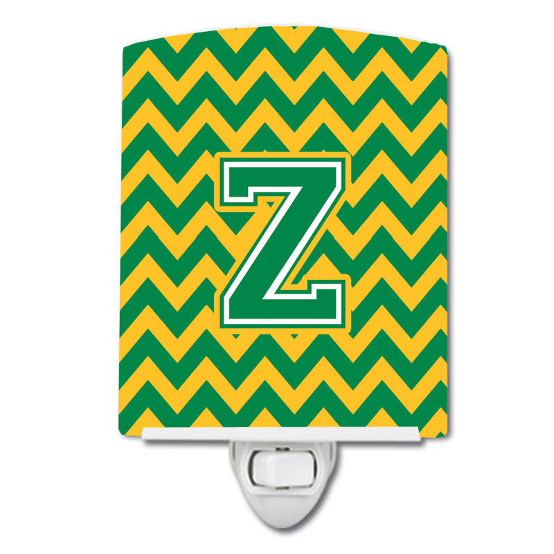 Éclairage de nuit en céramique chevron, Or vert, Z