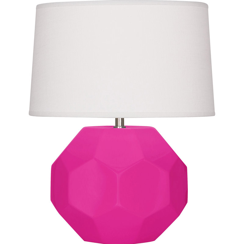 Franklin Table Lamp, Razzle Rose, 16.5" H x 12.5" W x 12.5" D