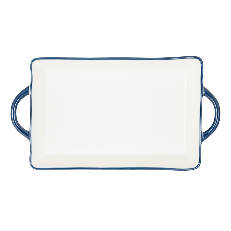Plat rectangulaire Bella Heritage Garden bleu Heritage Garden, 12 po x 8 po, 10 Strawberry Street