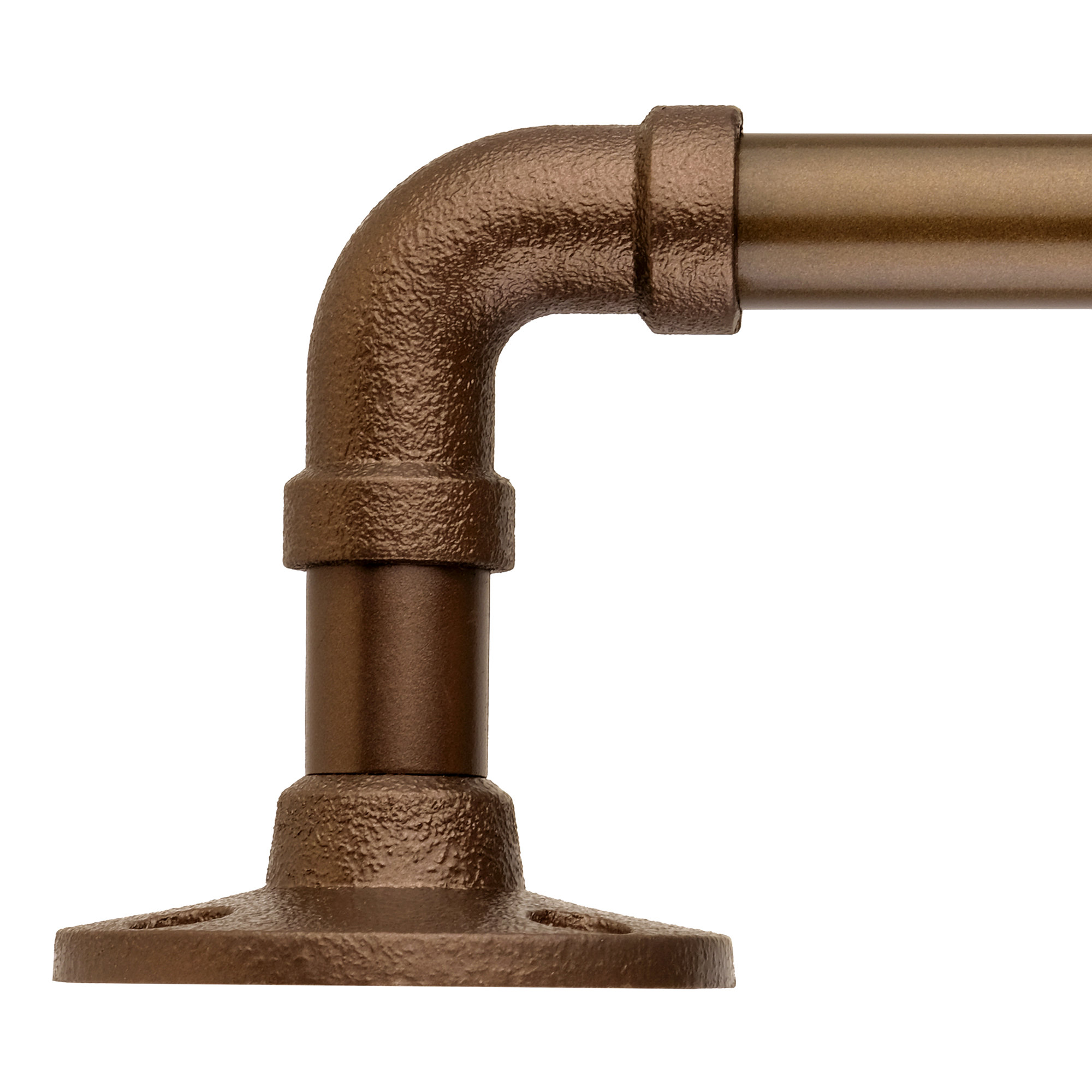 Pryer Metal Adjustable Single Curtain Rod, Dark Bronze, 86" - 128"