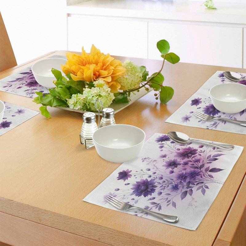 Ensemble de 4 napperons mauves Ambesonne