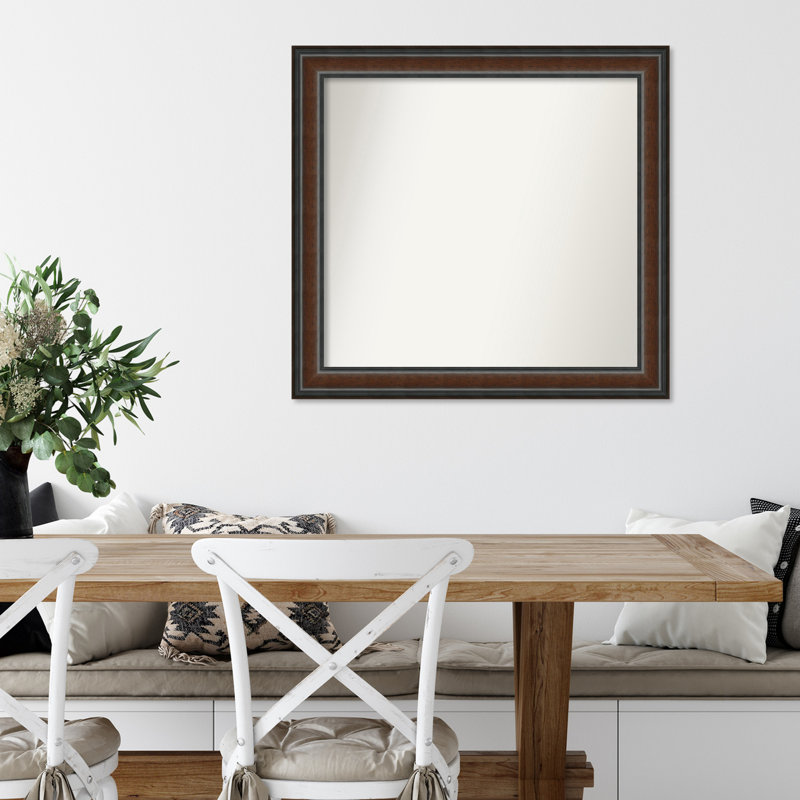Halcott Solid Wood Rectangle Wall Mirror, 31" H x 29" W