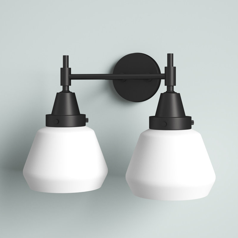 Gayle 2 - Light Dimmable Vanity Light, Matte Black, Matte White, 60 Watt Vintage Incandescent Bulb