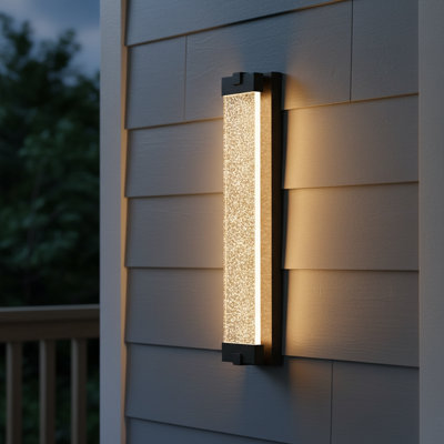 24 inches Crystal LED Outdoor Wall Sconce 3000K Dimmable Dark to Dawn