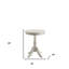  Table de bout à piédestal rond en bois blanc transitionnel 22 po