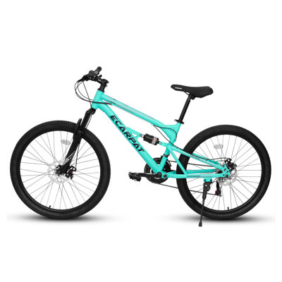 26-Inch Steel Frame Mountain Bike with Front Shock Fork and 21-Speed Drivetrain