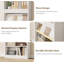 Bibliothèque 71 po en bois blanc de style campagnard avec présentoir, bibliothèque à 5 niveaux pour bureau, bibliothèque ou salon-1263776457